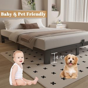 Металлическая кровать 6 дюймов, черная, усиленная, из стали, с платформенной подставкой, не требует пружинного блока, бесшумная, простая сборка - Product Image 3