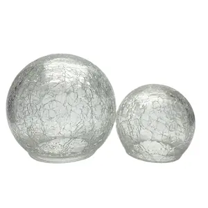 Glass Ball LED Light Năng Lượng Mặt Trời Giáng Sinh Không Dây Crackle Glass Light Ấm Trắng Night Lamp Cho Phòng Ngủ Phòng Khách Dresser