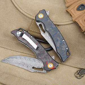 GT-DM026 Coltello Pieghevole Personalizzabile in Acciaio Damasco con Manico in Fibra di Carbonio Coltello Tattico - Product Image 6