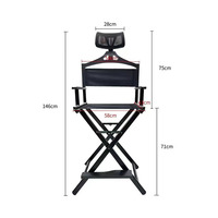 Chaise de directrice de maquillage à dossier complet rose professionnelle personnalisée en aluminium chaise de directrice haute pliante pour l'extérieur avec appui-tête