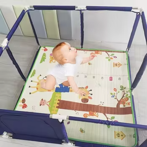 Bé an toàn playpen trung tâm hoạt động với bóng rổ Hoop lưới thoáng khí đa trẻ em gấp playpen nhựa bé hàng rào lớn - Product Image 4