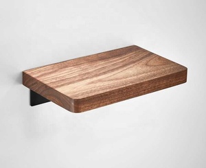 Estante de <span class=keywords><strong>Baño</strong></span>, Estante de Ducha con Toallero, Estante Esquinero de <span class=keywords><strong>Madera</strong></span> para <span class=keywords><strong>Baño</strong></span>, Montado en la Pared, Dorado Cepillado, Organizador de Cocina - Product Image 2
