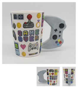 Gobelet en céramique Solhui Game Handle GAME OVER, gobelet pour manette de <span class=keywords><strong>jeu</strong></span>, gobelet à eau - Product Image 3