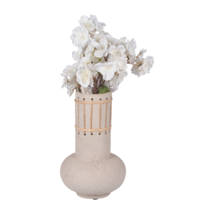Vaso in ceramica testurizzata con design a corda, classico vaso per fiori per l'arredamento di soggiorno e camera da letto, stile boho. - Product Image 3