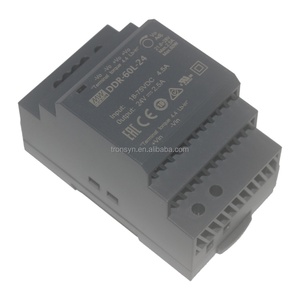 Convertisseur DC-DC sur rail DIN Meanwell DDR-60L-24 60W 24V pour contrôle industriel et automatisation d'usine, options 110V 220V - Product Image 1