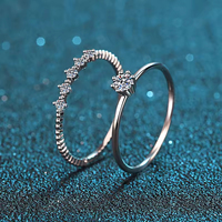 Boutique Jewelry Ring Platinum Plated S925 SterlingSilver Mujeres Wedding Diamond Moissanite Eternal Girl Ring