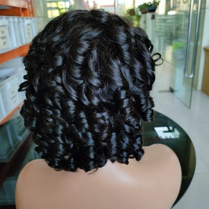 Peluca de cabello humano al por mayor, flequillo rizado, rollo de <span class=keywords><strong>huevo</strong></span>, máquina SDD, peluca explosiva, proveedor de cabello humano virgen, <span class=keywords><strong>pelo</strong></span> alineado con cutícula ondulada hinchable - Product Image 4