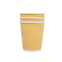 Gobelet en carton ondulé jetable, épaissi, isolant thermiquement, avec couvercle, pour boissons chaudes, fabriqué en Chine, personnalisable
