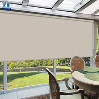Persianas para ventana al aire libre, pantalla motorizada a prueba de viento con cremallera, cortina