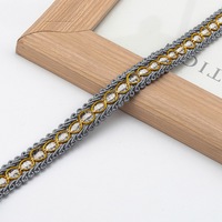 Bordures en dentelle brodée de fil doré coloré de 1,8 cm, pour rideaux, canapés, coussins, chaussures, chapeaux, décoratives, 11,5 mètres
