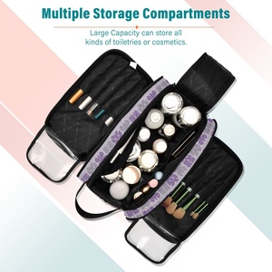 Hawaiian Custom Purple Puakenikeni Quilt Portable <b>Makeup</b> <b>Case</b> Large Capacity Zipper Toiletry Skincare Cosmetic Bag for Women - Product Image 5