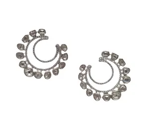 Indian kundan jewelry Gold Polish Party Wear Beautiful Fancy Design Kundan Jewelry Accessories Earrings Set for women