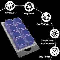 Boîte d'emballage en PVC transparent personnalisée pour la cire fondue, boîte d'emballage pour la cire fondue, boîte à clapet à 8 cavités