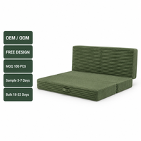 Matelas pliant pour lit d'appoint, mousse haute densité de 6 pouces, conception pliable en trois parties avec poignée de transport, compressé sous vide pour la vente en gros