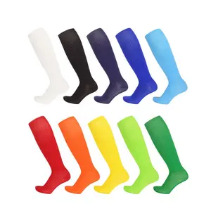 Ucuz düz renk düz kraliyet mavi polyester nefes aşınmaya dayanıklı sıkıştırma spor çoraplar