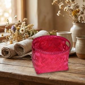 Panier en bambou naturel multi-usages, boîte de rangement réutilisable pour fruits, collations, artisanat, emballage cadeau et organisation de la maison - Product Image 5