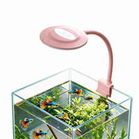Lampe LED UFO RGBW Dimmable 5W à Spectre Complet pour Aquarium, avec Pince Flexible, pour l'Amélioration des Couleurs et la Croissance des Plantes Aquatiques