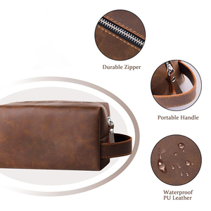 Borsa Organizer Personalizzata in Pelle PU per Articoli da Toeletta, Impermeabile, per Rasatura, Palestra, Viaggio e Bagno, per Uomo - Product Image 3