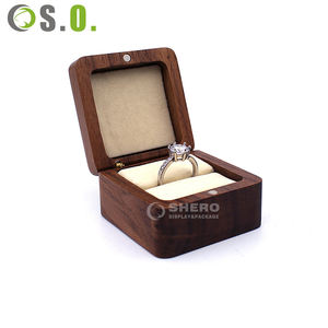 Caja de Anillo de Compromiso de Madera Maciza en Forma de Corazón de Lujo para Empacar Joyas de Boda, Caja de Almacenamiento de Madera - Product Image 6