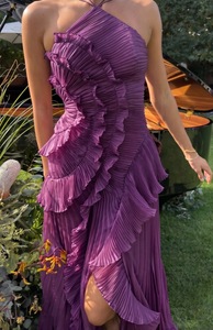 Robe longue plissée chic personnalisée à col halter et dos nu, super volants, pour l'été, élégante pour les soirées et les occasions spéciales, robe de soirée pour femme - Product Image 4