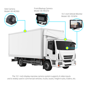 Moniteur tactile 10,1 pouces 1080P AHD AI pour la sécurité des camions, bus et voitures avec quatre canaux vidéo, système <span class=keywords><strong>de</strong></span> surveillance des angles morts BSD BSM et alarme lumineuse - Product Image 5