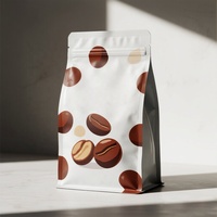 Pochette debout à gousset latéral noir imprimé sur mesure zip-lock avec fermeture éclair sac d'emballage de café à fond plat