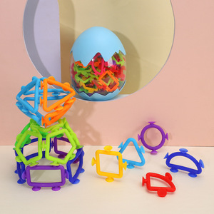 Nhà Máy Trực Tiếp Mềm Giáo Dục Nhựa Hình Học Loạt Lắp Ráp DIY Xây Dựng Khối Dính Hút Cup Đồ Chơi - Product Image 4