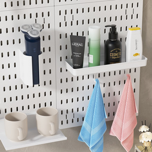 Étagère murale multifonctionnelle Qinfeng pour salle de bain, organiseur pour articles de toilette et produits de nettoyage - Product Image 4