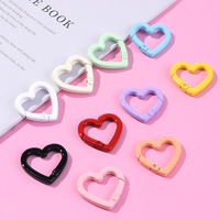 Colgante DIY Material joyería anillos accesorios forma de corazón llavero Clip lindo Rosa Snap llavero gancho llavero