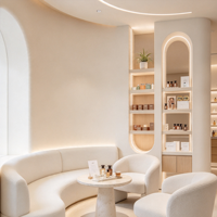 Meubles de magasin commerciaux sur mesure de luxe, vitrine transparente en verre pour parfums et maquillage, fabricant de meubles de vente au détail pour bijoux