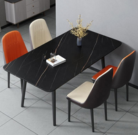 Meubles de restaurant à domicile, table à manger rectangulaire et ensemble de chaises avec 4 ou 6 places