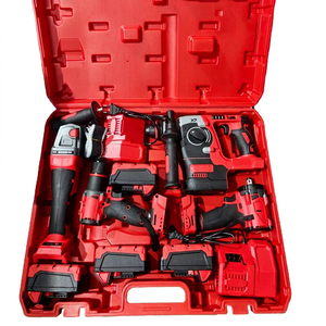 Custom Portable Battery-Powered Combination Electric Hammer Impact Drill Angle Grinder Kit Stainless Steel Brushless Tool Set