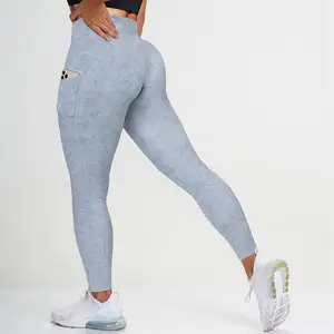 女性交叉腰提臀打底裤运动高腰健身瑜伽裤
