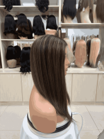 Perruques longues et droites sans colle en gros pour femmes blanches, pré-épilées, en cheveux humains vierges bruts, transparentes HD pour perruques Lace Front