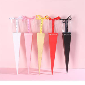 Boîte d'emballage de fleurs en papier 42 <span class=keywords><strong>cm</strong></span> <span class=keywords><strong>60</strong></span> <span class=keywords><strong>cm</strong></span>, boîte de cône de roses à tige longue unique pour la saint-valentin - Product Image 4