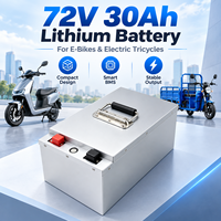 Paket Baterai Lithium Ion 72V 30Ah OEM Pabrik dengan BMS Pintar, Dapat Diisi Ulang untuk Sepeda Motor Listrik, Skuter, Roda 2, Roda 3, dan Tricycle