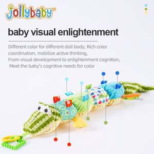 Jollybaby Juguete de Peluche de Cocodrilo Medidor de Altura, Regla de Medición, Juguete Musical Multitexturado para Tiempo Boca Abajo con Sonajeros - Product Image 5