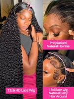Perruques sans colle 13x4 360 Full Lace Loose Deep HD en cheveux humains bouclés, avec cuticules alignées, Lace Front transparentes, en cheveux indiens