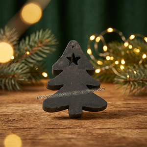Décoration murale de Noël en forme d'arbre noir en MDF pour chambre, ferme, chalet, maison, bureau - Product Image 2