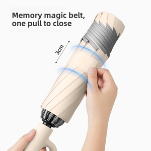 <span class=keywords><strong>Parapluie</strong></span> <span class=keywords><strong>inversé</strong></span> semi-automatique de 21 pouces, imperméable, renforcé, avec boucle à anneau, couleur unie, style professionnel, coupe-vent, vente en gros ODM - Product Image 5