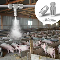 Système de refroidissement et de brumisation pour volailles Lisen LS-220 pour l'efficacité des serres d'élevage, couverture de 90 à 150 m², montage mural