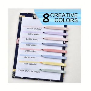 Juego de Mini Resaltadores Cuadrados de Punta Biselada Suave de 4 mm, 8 Colores Pastel Surtidos, Personalizados OEM - Product Image 4