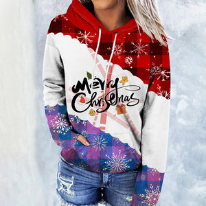 Sweats à capuche de Noël drôles pour les femmes Cute Gnomes Santa Print Pullovers Women's Basic Full Sleeve Sweaters - Product Image 6