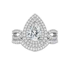 Jewelry Wholesaler Hot Sale 925 Sterling <b>Silver</b> Luxury 5A Zircon Water Drop Pear Shape Non-fading Women's Engagement <b>Ring</b> - Product Image 1