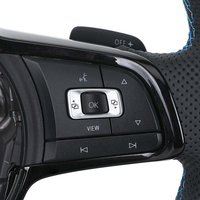 Volant en cuir semi-perforé R Line pour VW Volkswagen Golf 5 6 7 R MK5 MK6 MK7 Jetta Polo Passat CC B6 B7