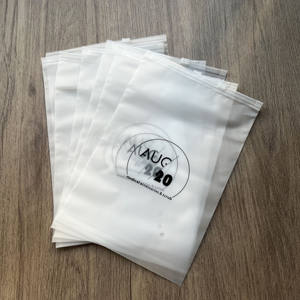 Frosted Zipper Bags with Fluorescent Green Logo - Custom Branded Packaging Bags for Clothing & Shoes - Product Image 6