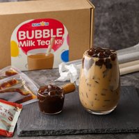 Kit de Bubble Tea Certifié ISO avec Boules de Tapioca de Taille Standard et 10 Portions dans un Emballage Cadeau Esthétique, Prêt à l'Emploi Immédiat