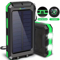 Banque d'alimentation solaire étanche pour l'extérieur 20000mAh, double USB, chargeur de téléphone portable solaire pour le voyage et le camping