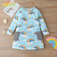 Vestido de verano de manga larga con estampado de Hada, para niñas