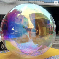Ballon sphérique décoratif géant personnalisé, grand ballon miroir gonflable en PVC irisé